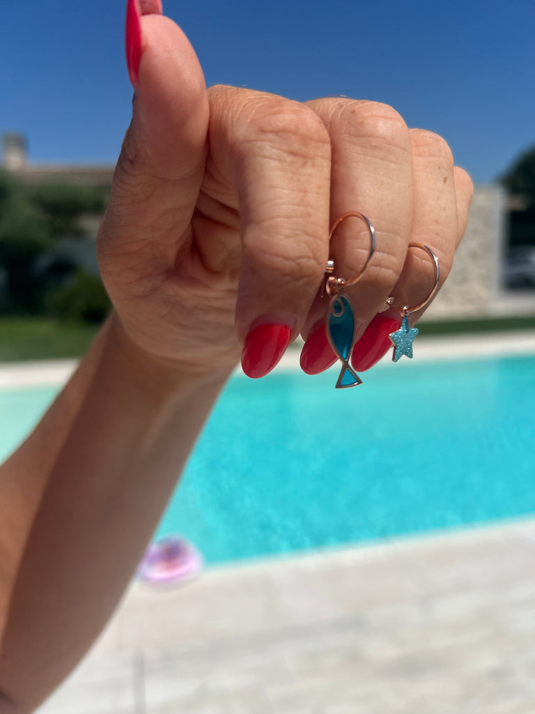 La Vie•Orecchino singolo ad anello con charm•Scegli il tuo
