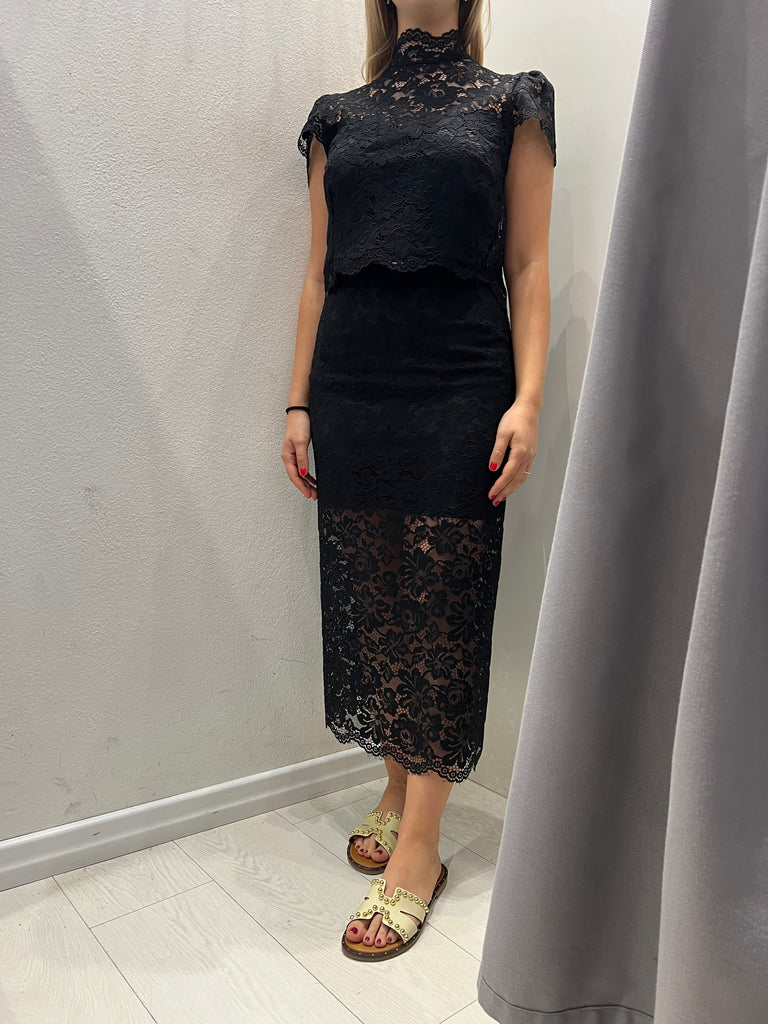 MSS💥IMPERIAL•Camicetta pizzo manica a sbuffo•Nero