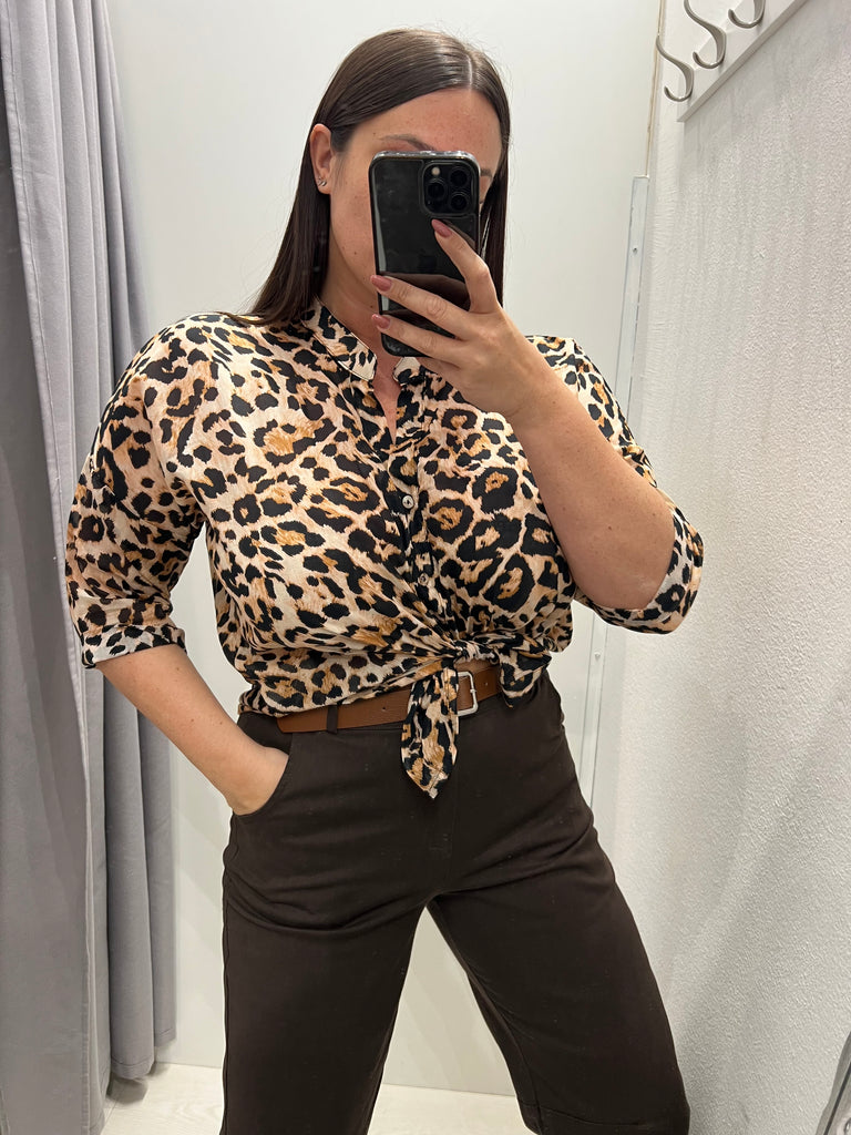 HaveOne•Camicia coreana in mussola maculata