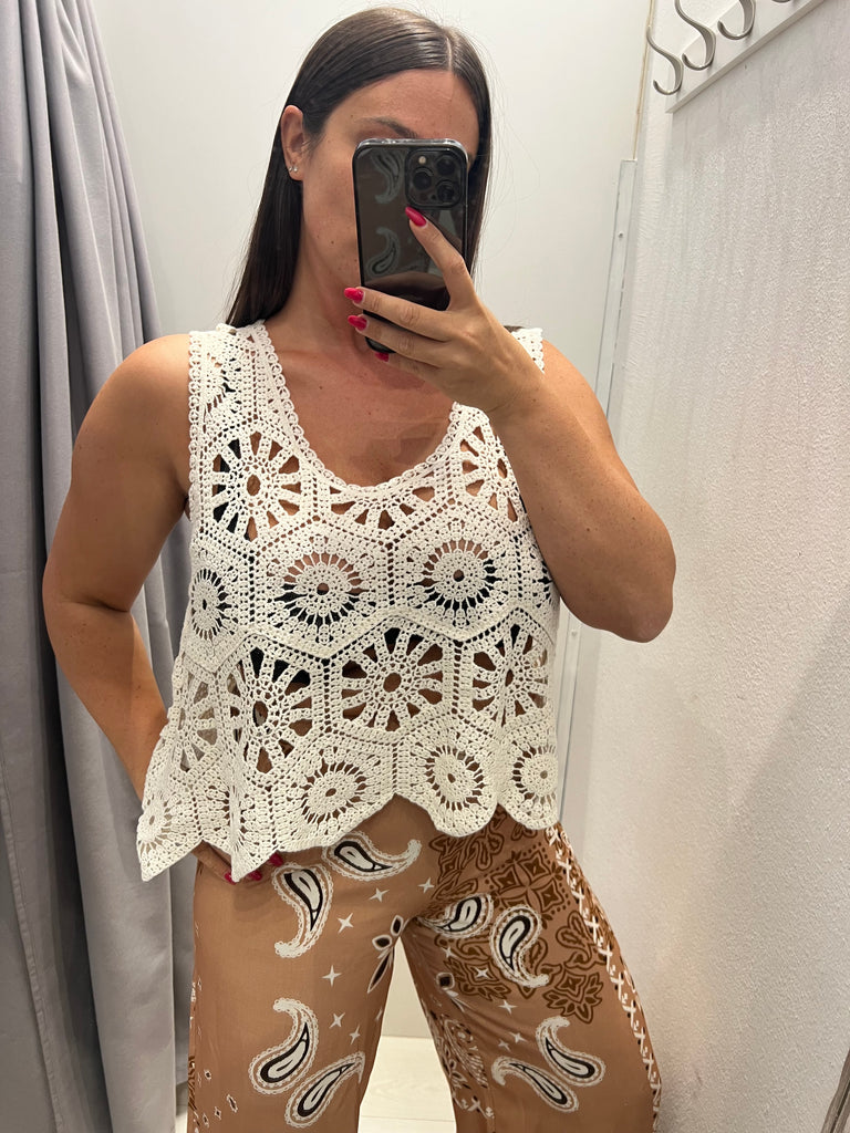 MSS💥HaveOne•Top canotta maglia crochet•Più colori