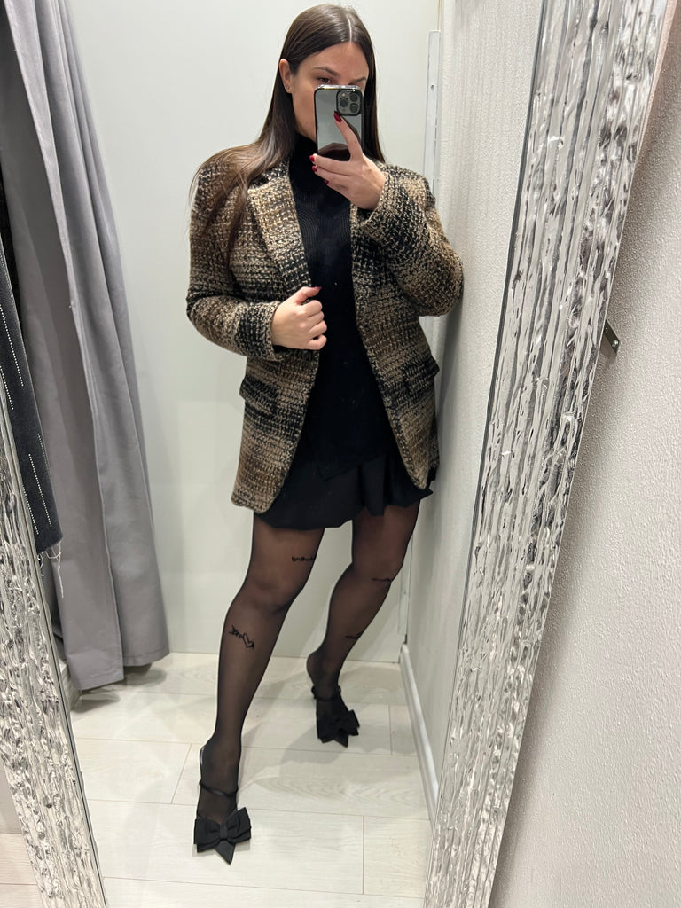 HaveOne•Giacca over effetto tweed