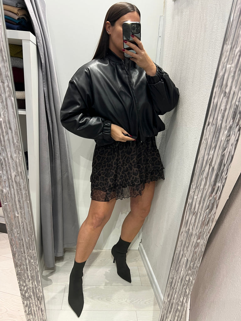 ViCOLO•Bomber in ecopelle nero