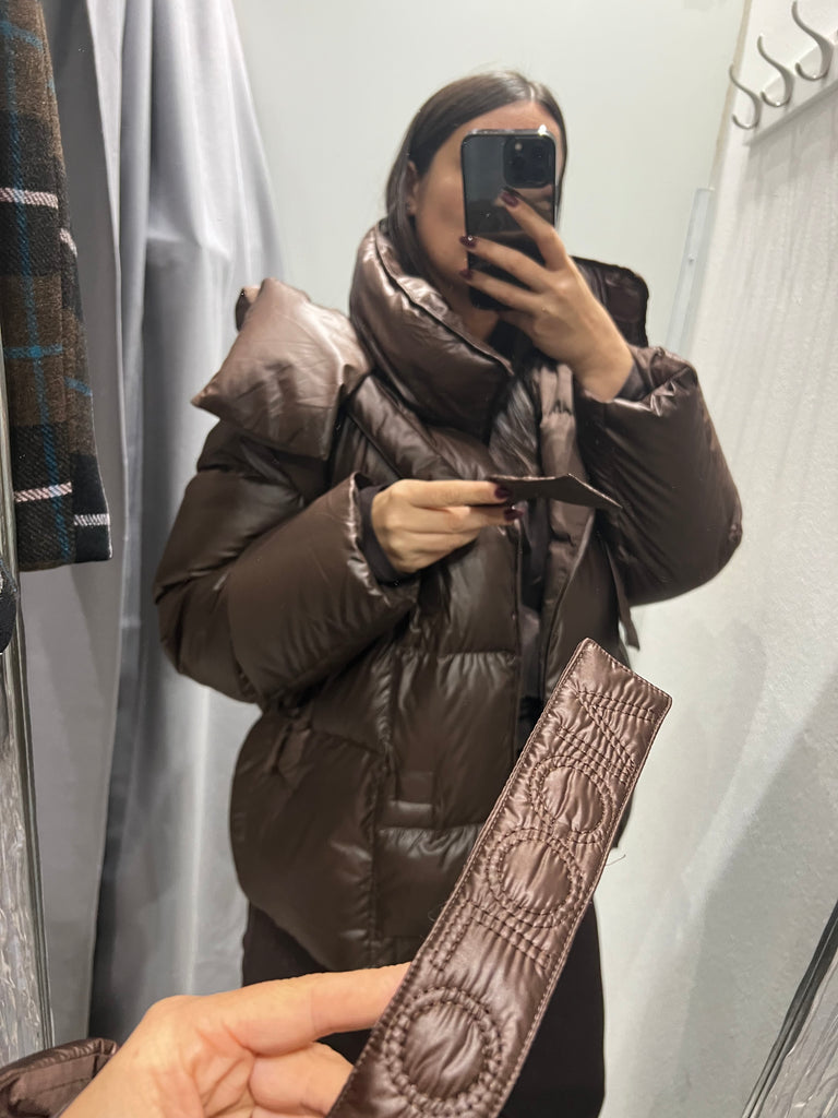 ViCOLO•Giubbino piumino con cappuccio bottoni calamita