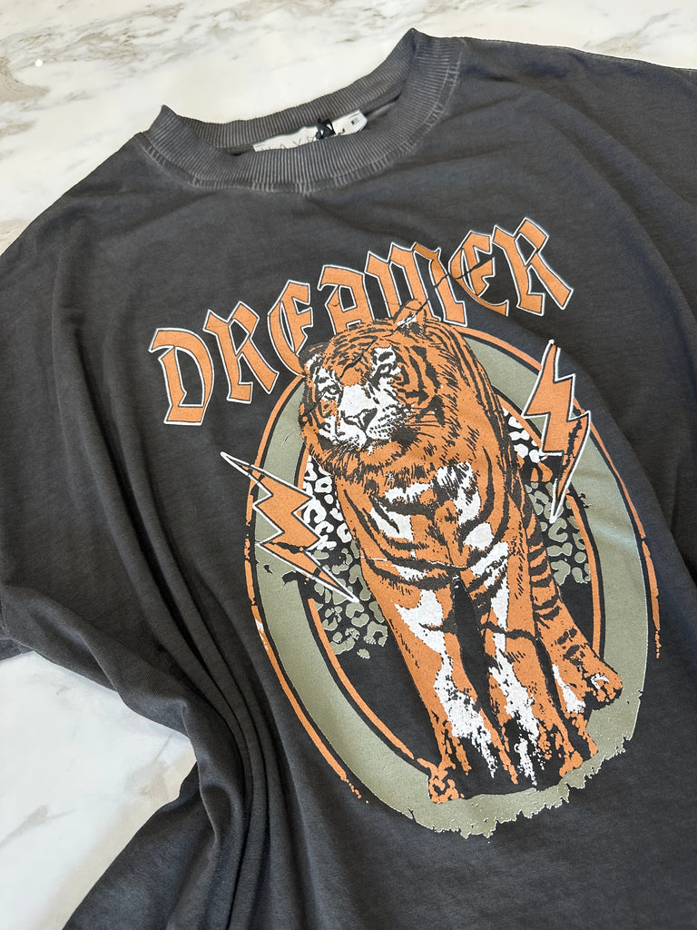 HaveOne•T-shirt tigre grigio/nero Dreamer