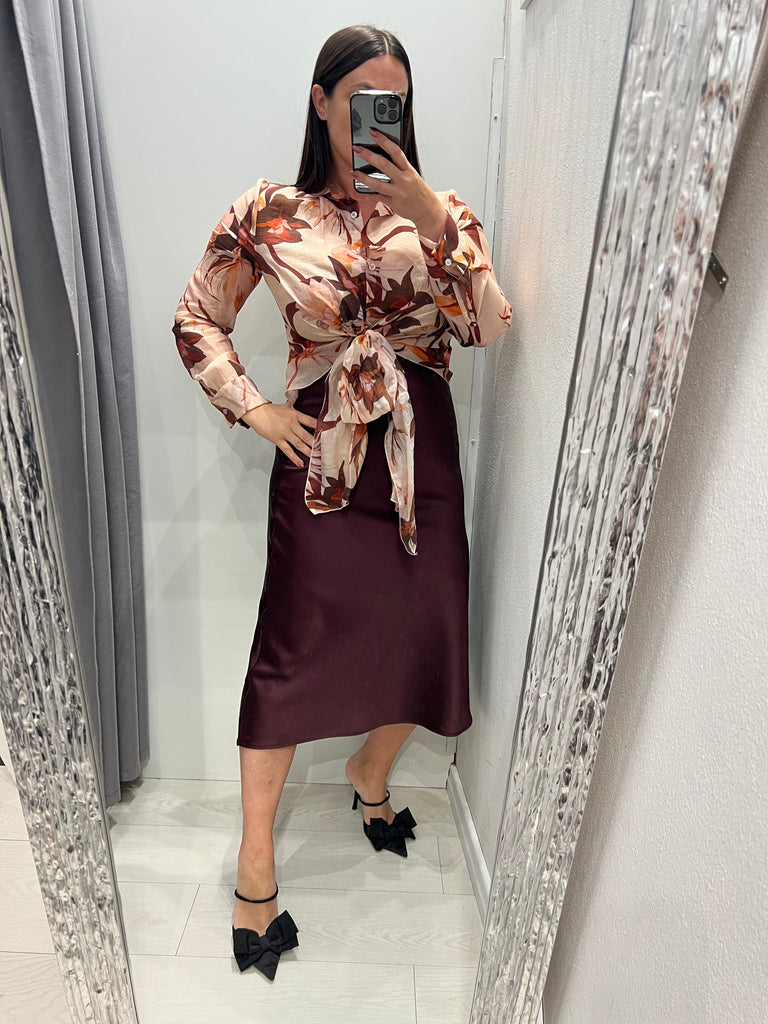 HaveOne•Camicia fantasia crop con fiocco