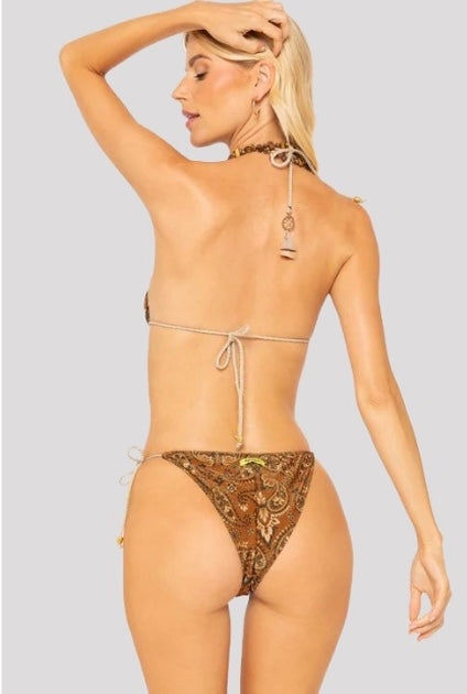 🚨4giveness-Bikini triangolo e slip laccetti Indio Ocellot