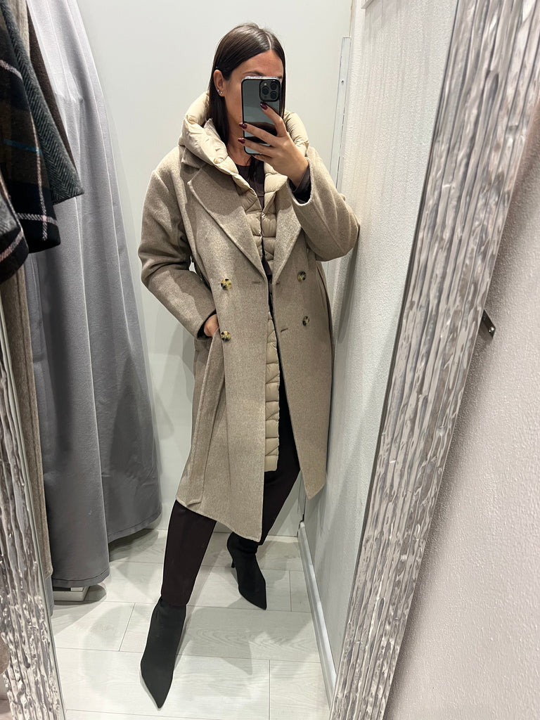 ViCOLO•Cappotto cappuccio removibile inserti piumino