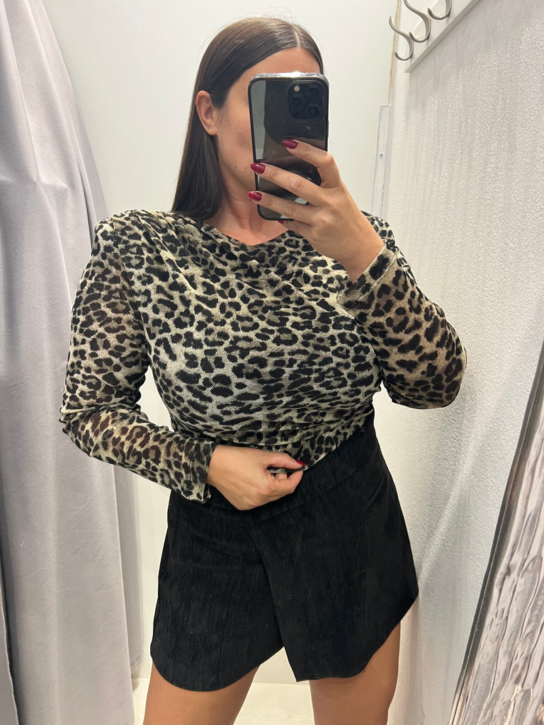 LUMINA•Gonna pantaloncino velluto•Nero