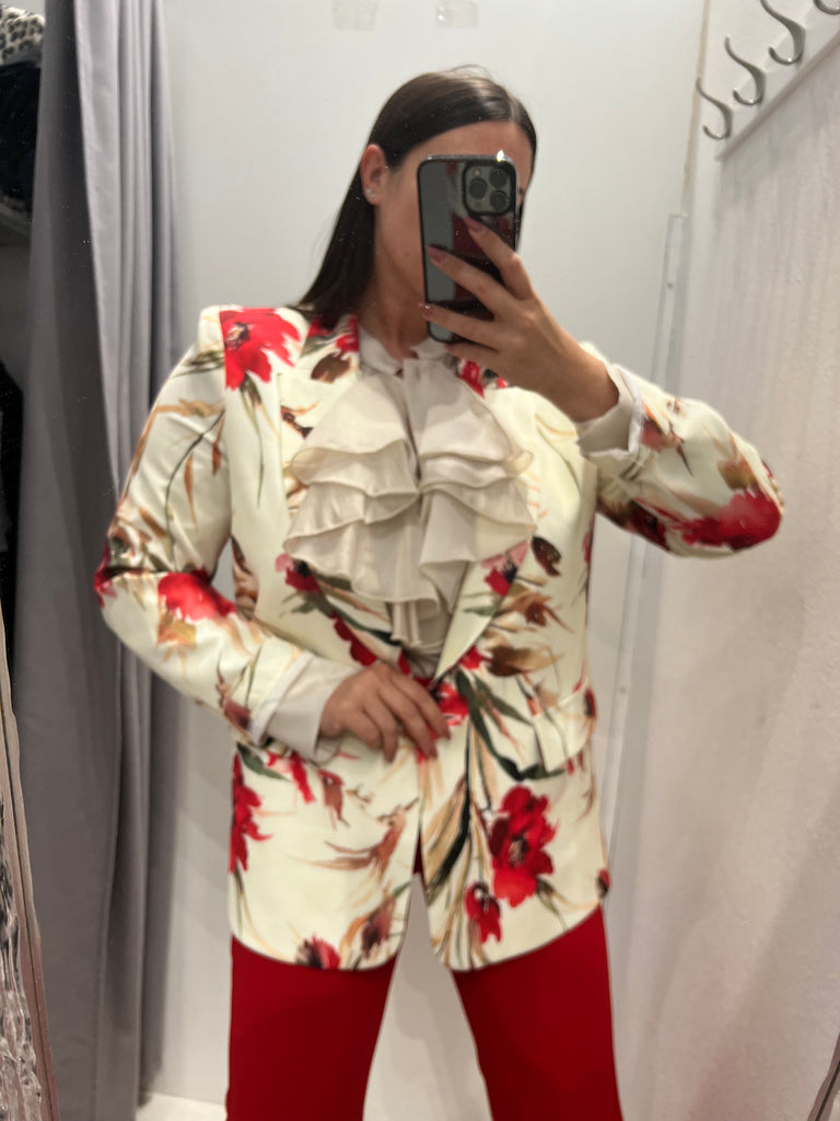 MSS💥HaveOne•Giacca stampa fiore rosso