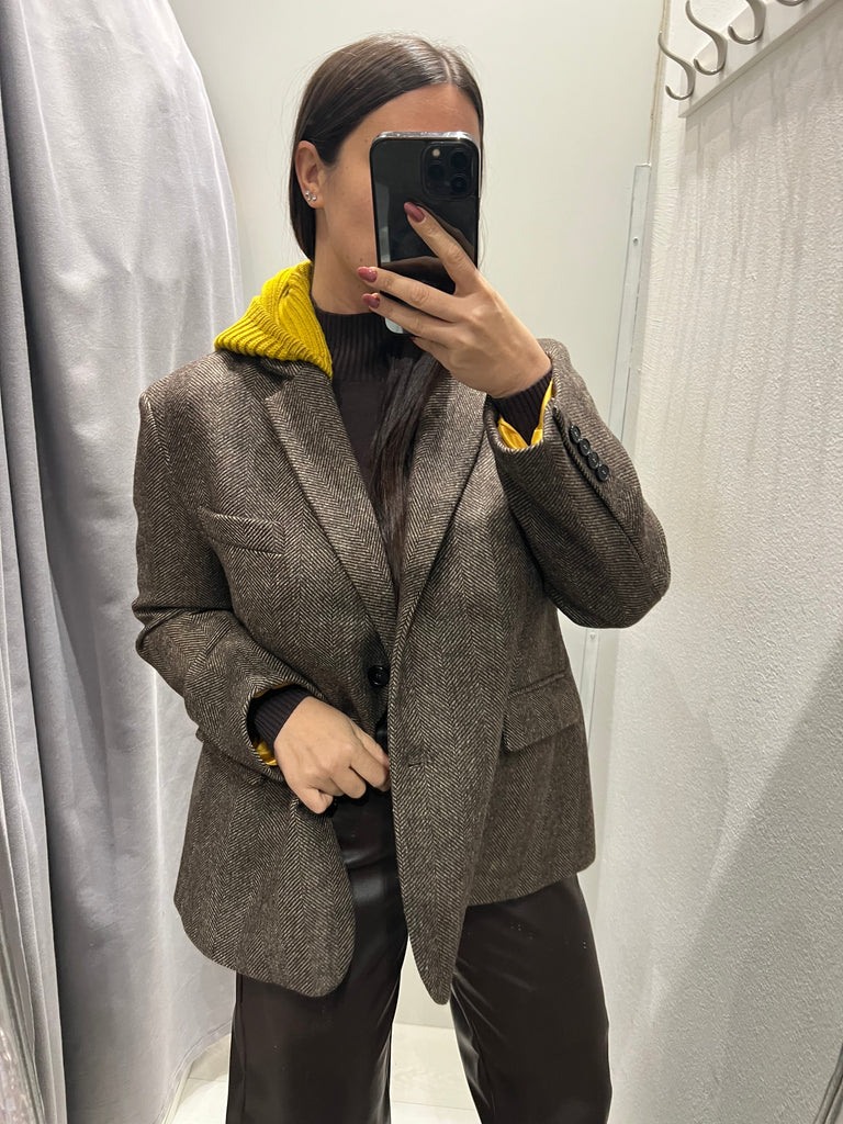 ViCOLO•Giacca cappottino cappuccio in maglia