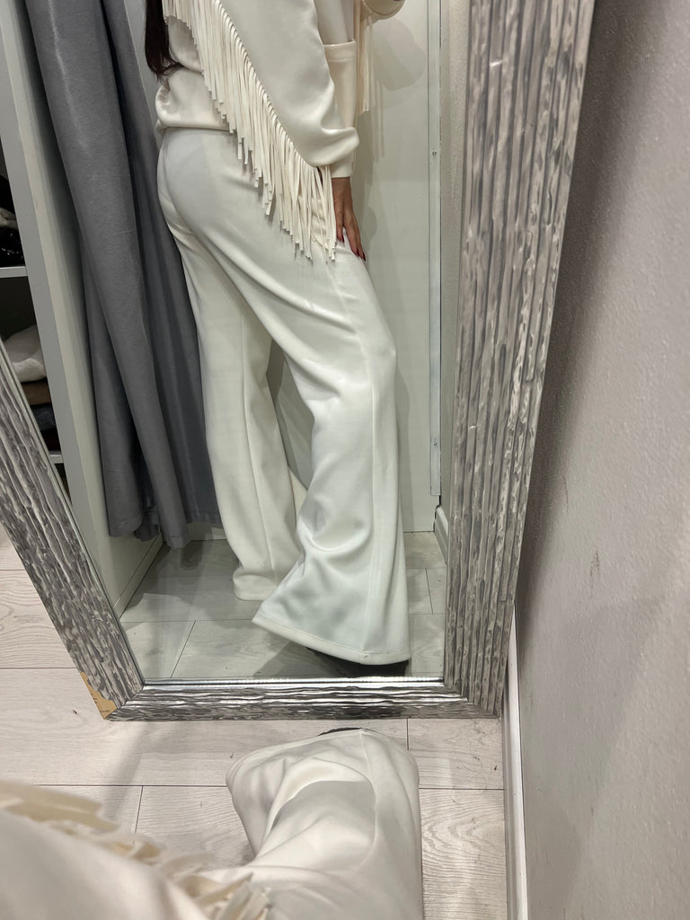 LUMINA•Pantalone zampetta burro in felpa con coulisse Arizona