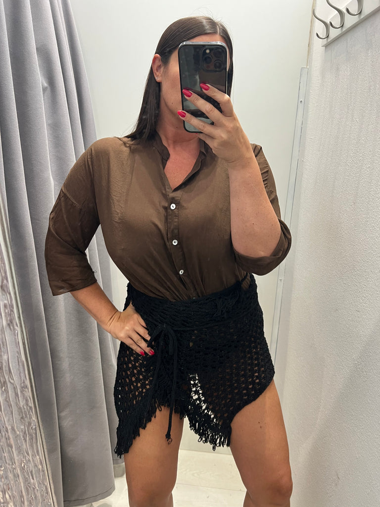 MSS💥HaveOne•Camicia morbida in mussola•Cioccolato