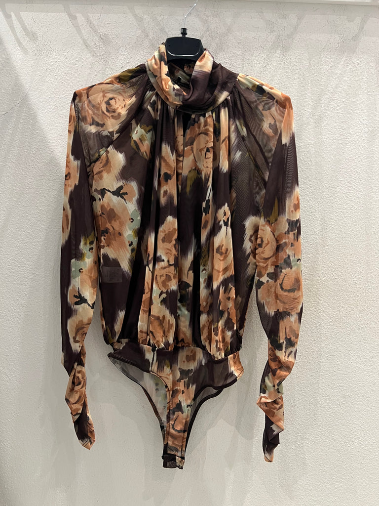 LUMINA•Body fiori cammello base moro