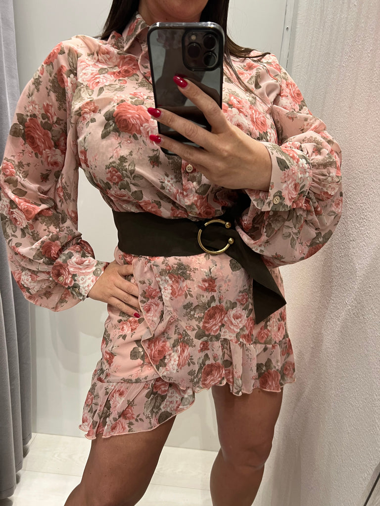 ViCOLO•Camicia floreale base rosa