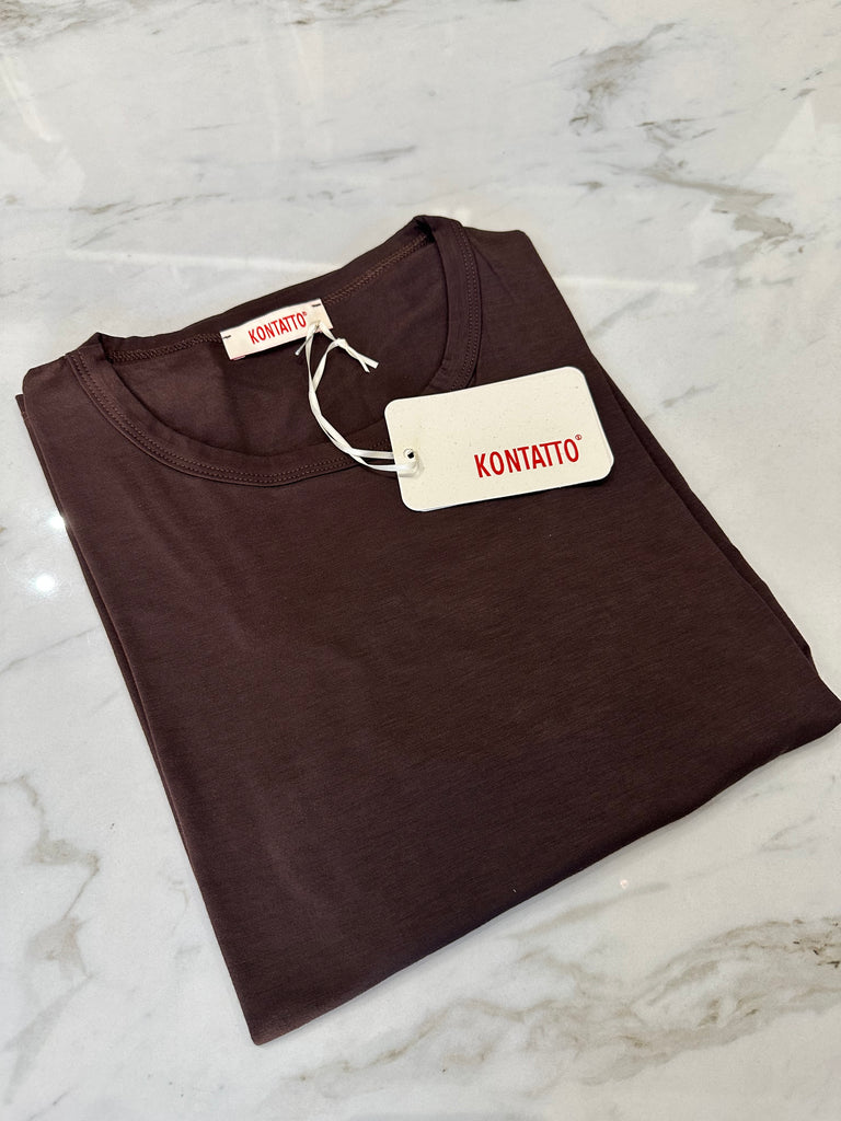 KONTATTO•Maglia viscosetta girocollo a manica lunga•Più colori