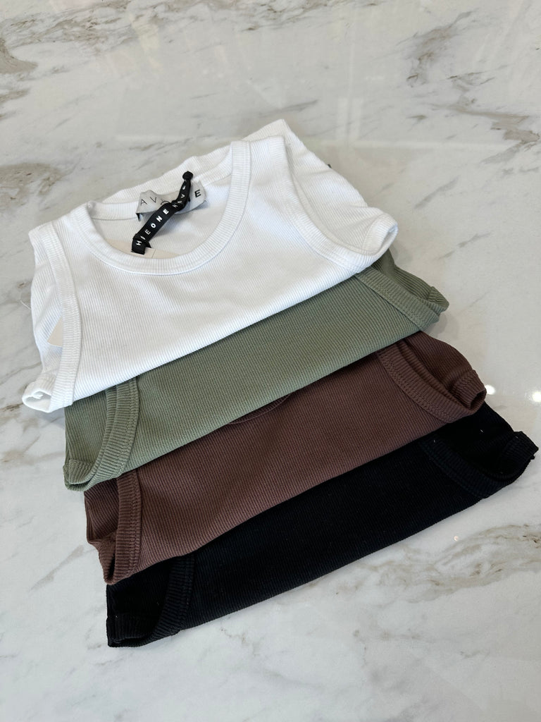 🚨HaveOne•Top canotta crop a costine FIF•Più colori