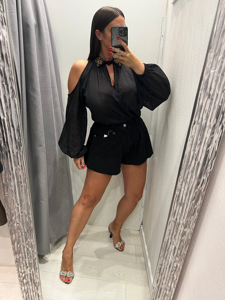 MSS💥HaveOne•Shorts farfalla nero