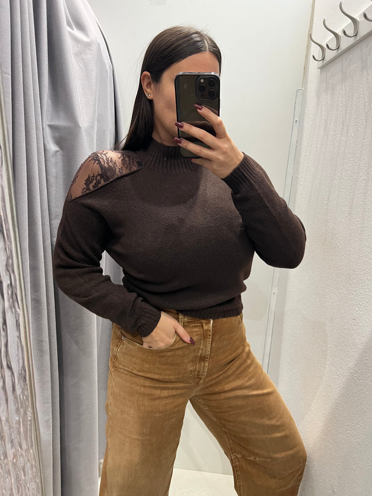 Susy Mix•Maglioncino lupetto spalla sinistra scoperta •Più colori