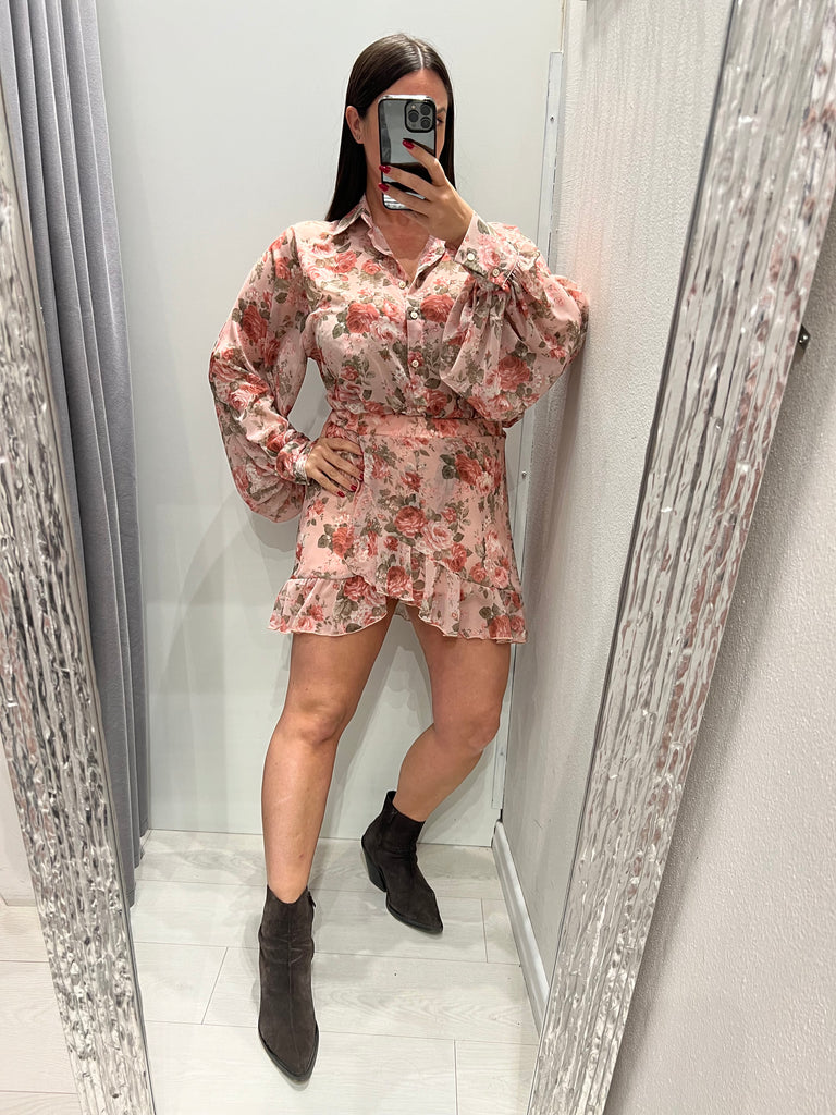 ViCOLO•Camicia floreale base rosa