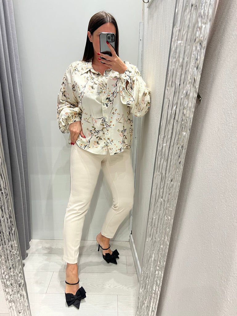 HaveOne•Camicia manica palloncino stampa Nature