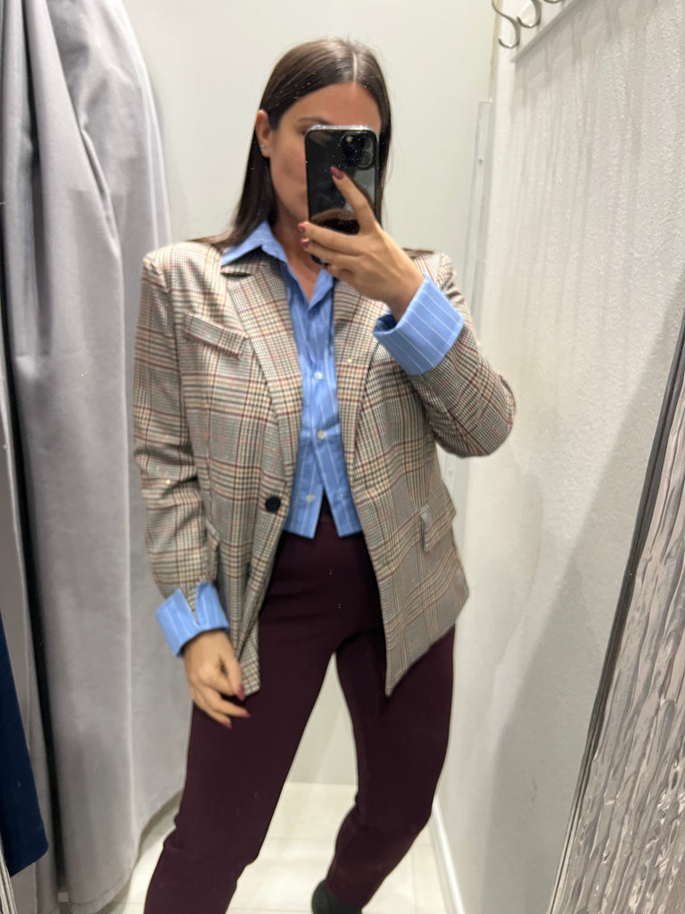 BLK30 HaveOne•Giacca micropaillettes inserto camicia