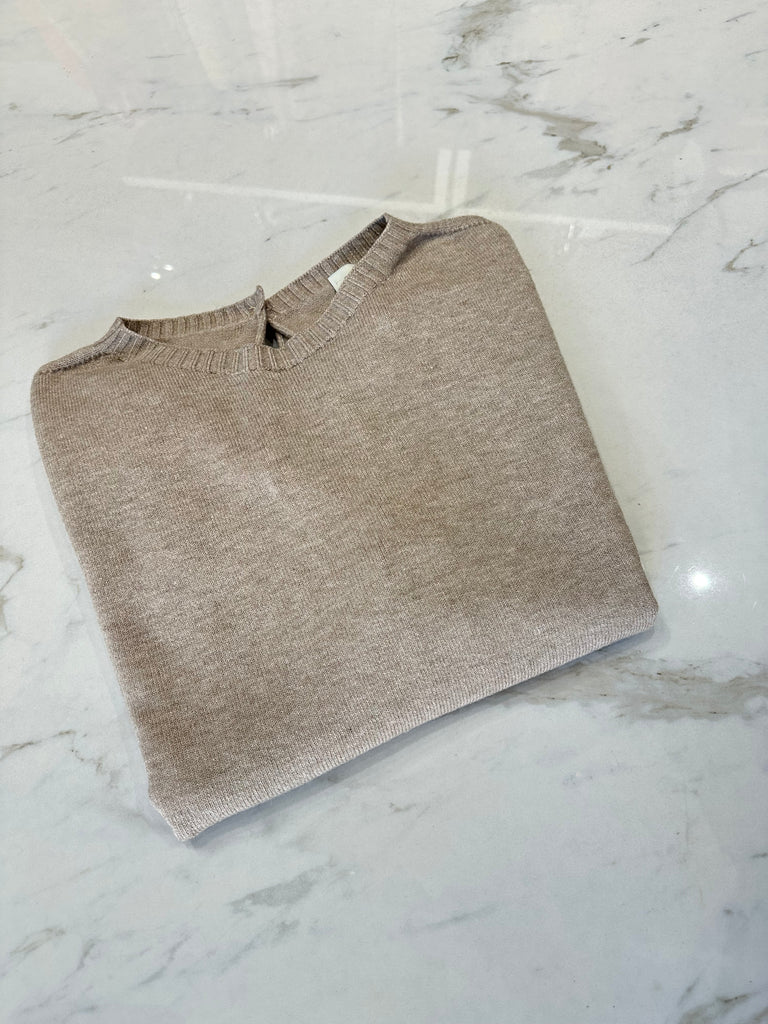 Susy Mix•Maglione goccia e bottoncino gioiello dietro