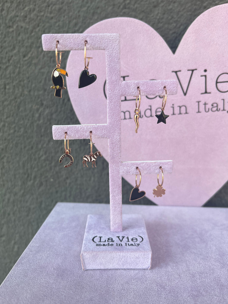 La Vie•Orecchino singolo ad anello con charm•Scegli il tuo