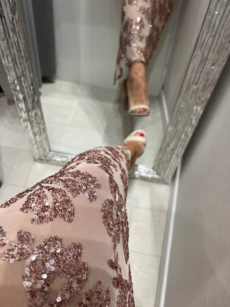 IMPERIAL•Abito paillettes•Quarzo rosa