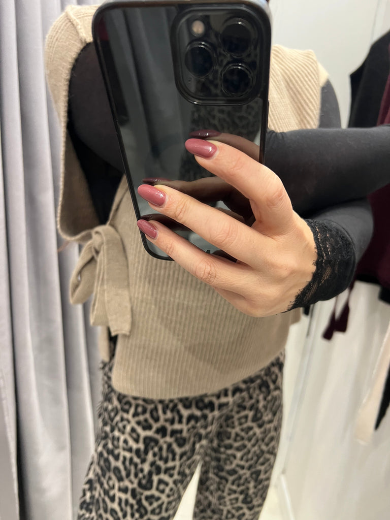 BLK30 HaveOne•Maglione gilet davantino lacci laterali•Più colori