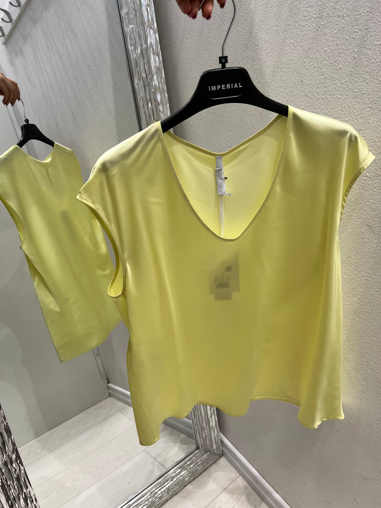 IMPERIAL•Maglia satin giallo canarino scollo V