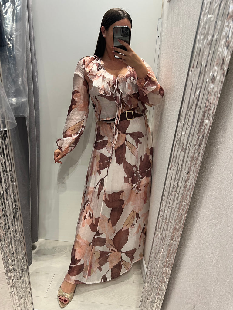 HaveOne•Camicetta crop stampa floreale