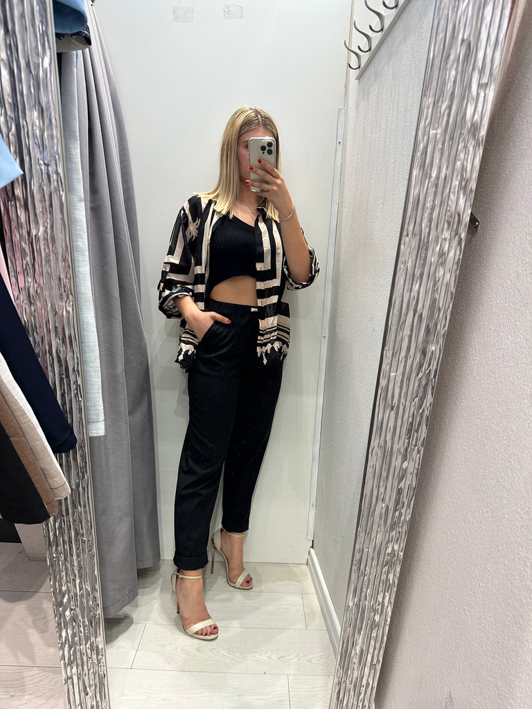 MSS💥ViCOLO•Pantalone tela leggerissima•Nero