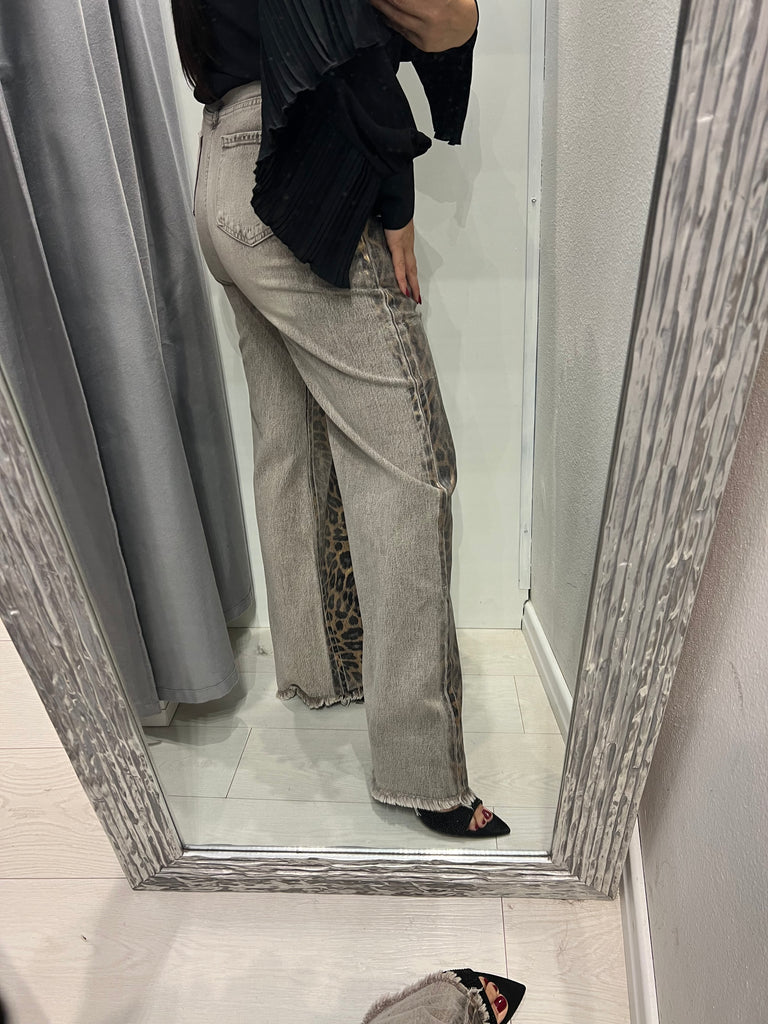 LUMINA•Jeans sabbiato maculato spalmato
