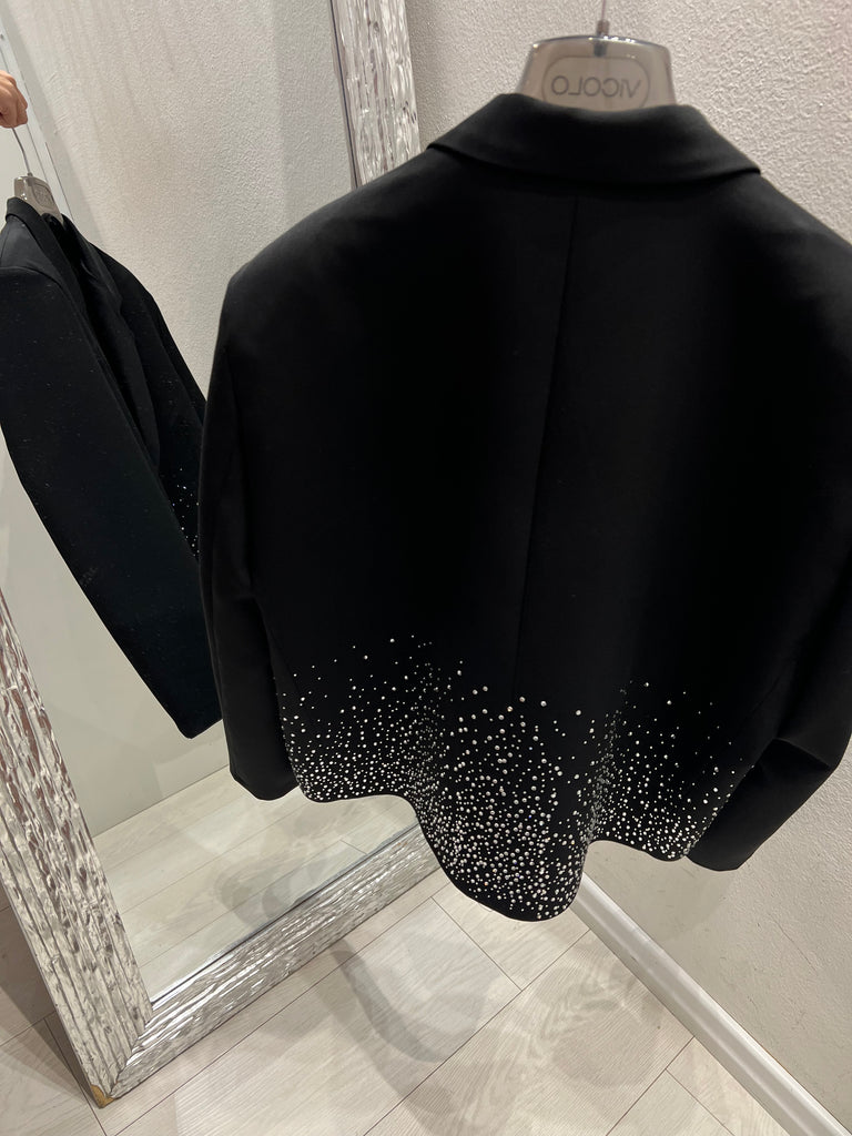 ViCOLO•Giacca crop strass•Nero