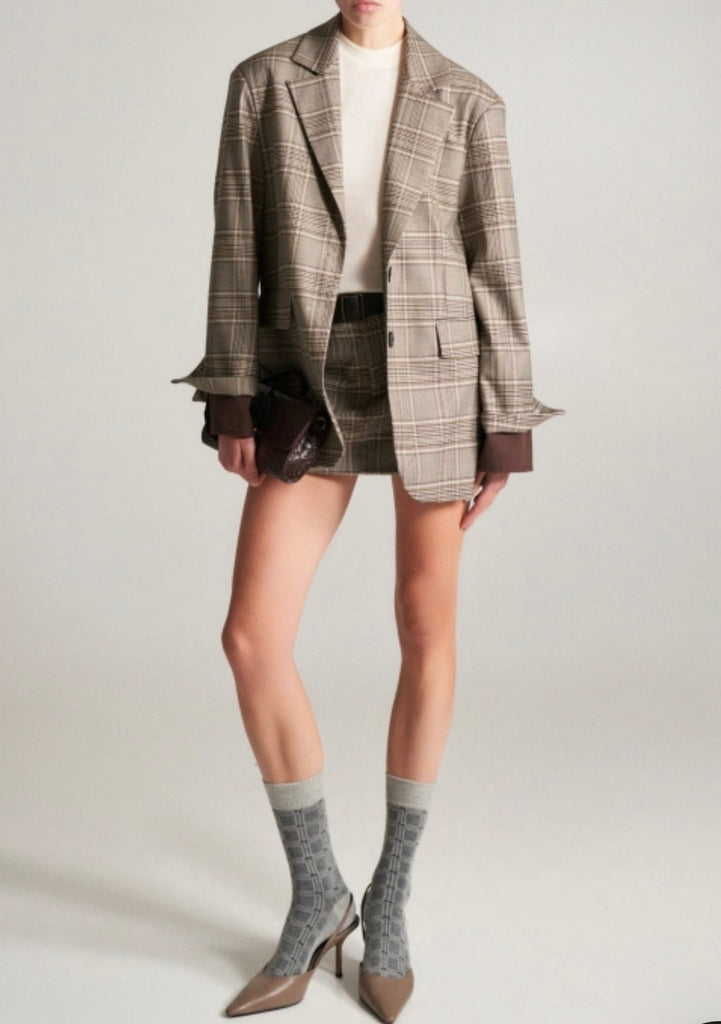 LUMINA• Giacca over polsini camicia cioccolato
