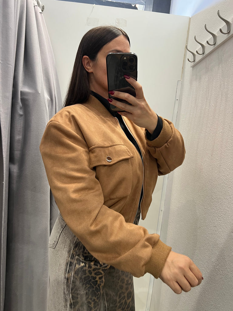 HaveOne•Bomber scamosciato cuoio