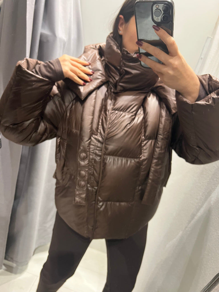 ViCOLO•Giubbino piumino con cappuccio bottoni calamita