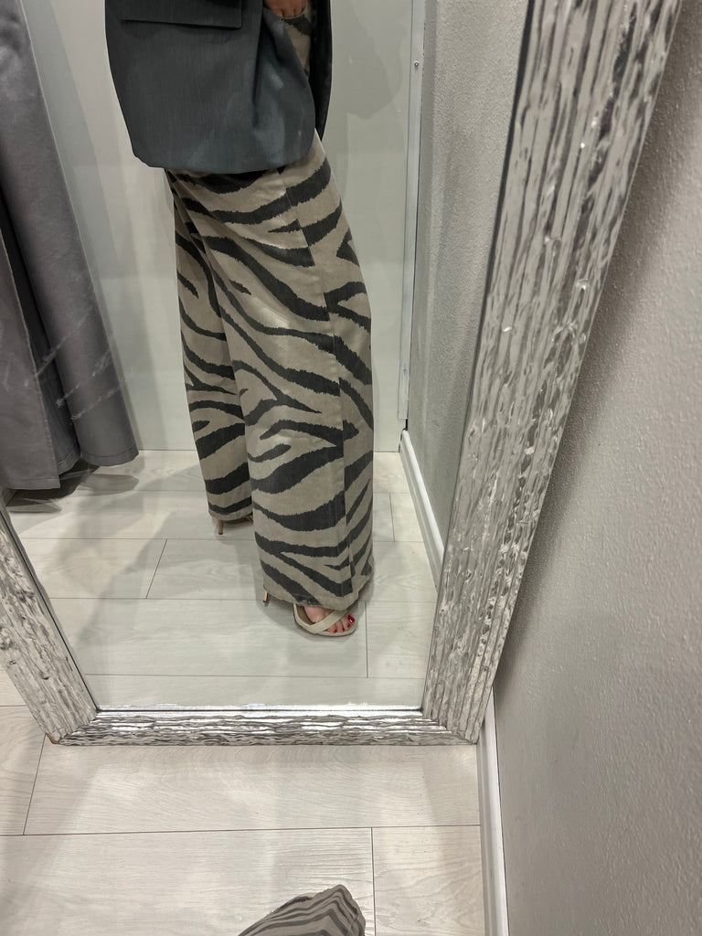 ViCOLO•Jeans palazzo Myrta zebrato