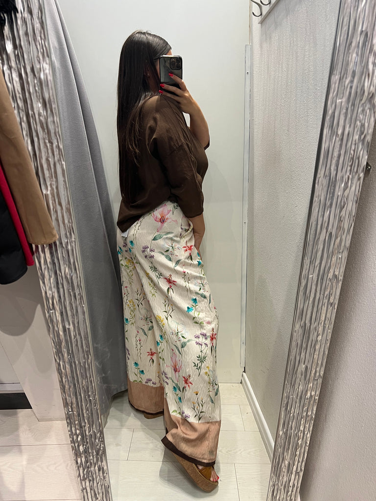 🚨IMPERIAL•Pantalone palazzo fantasia botanica