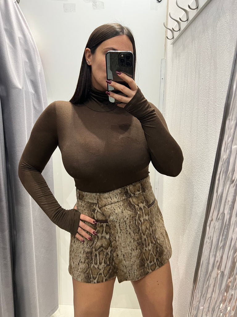 BLK30 LUMINA•Gonna pantaloncino in panno maculato