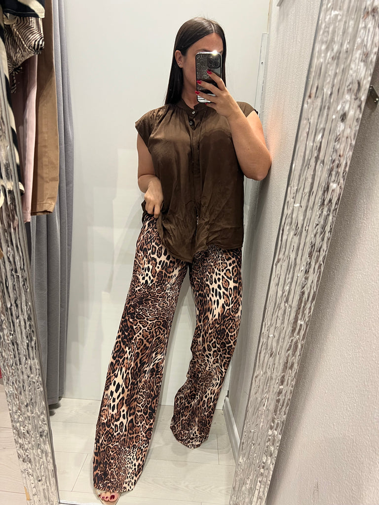 🚨HaveOne•Camicia alette in mussola cioccolato