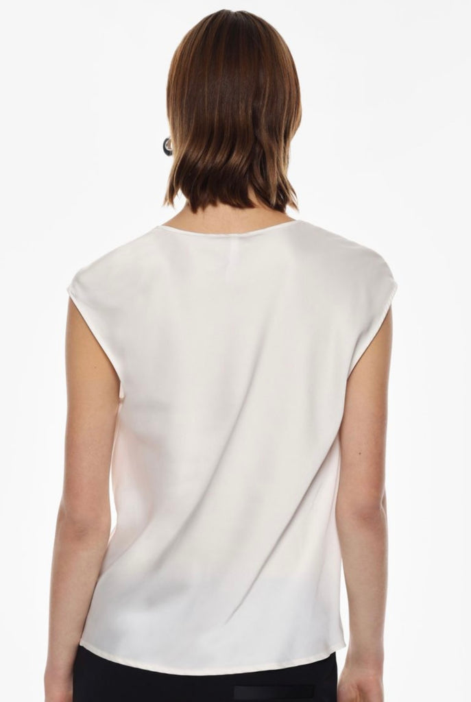 IMPERIAL•Maglia satin avorio scollo V