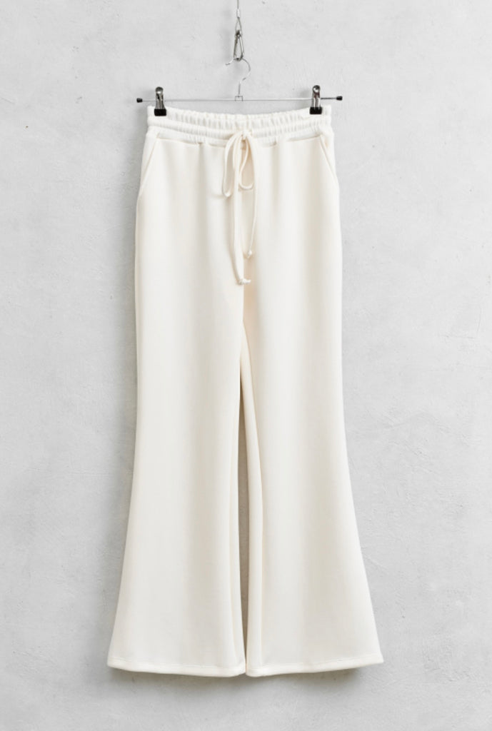 LUMINA•Pantalone zampetta burro in felpa con coulisse Arizona