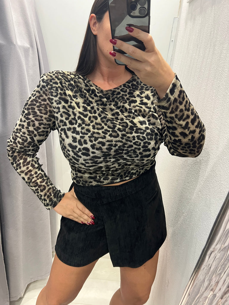 LUMINA•Gonna pantaloncino velluto•Nero