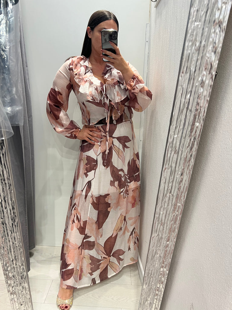 HaveOne•Camicetta crop stampa floreale