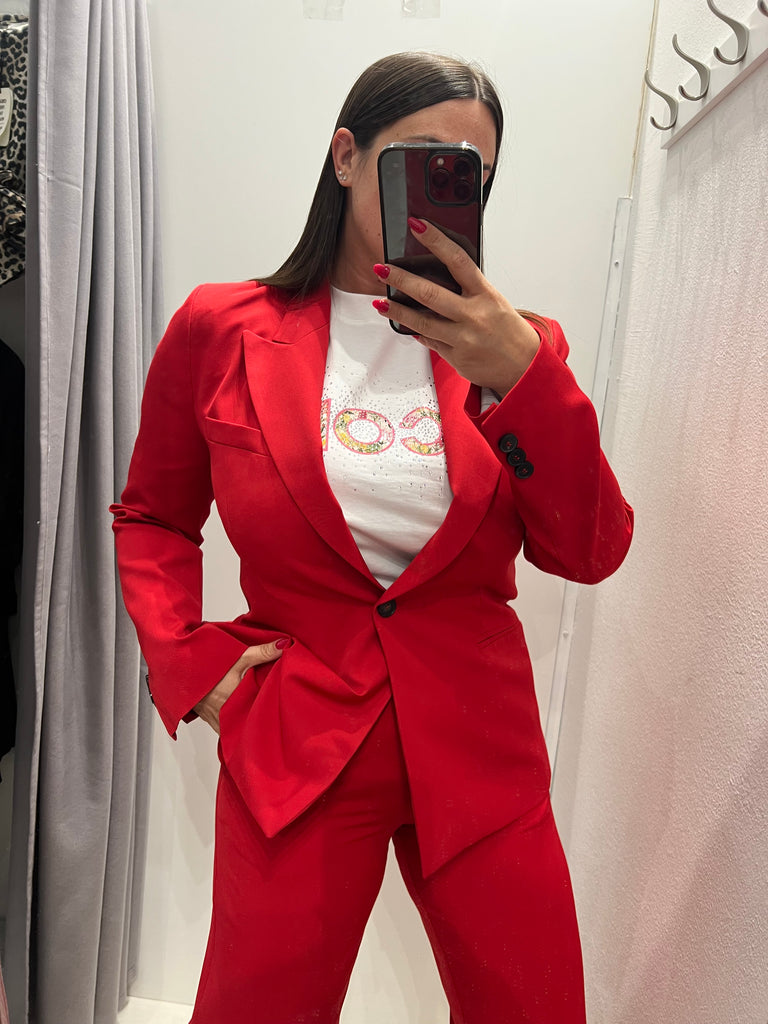 ViCOLO•Giacca basic monopetto rosso