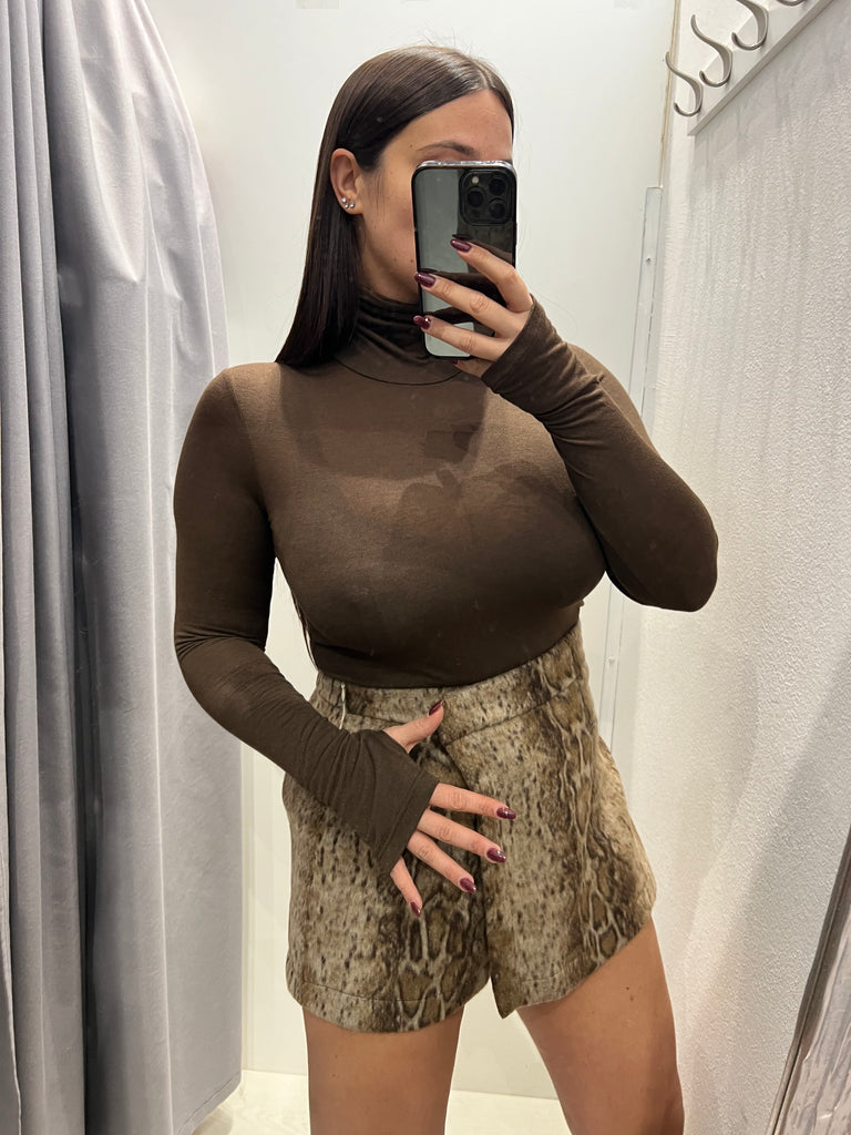 BLK30 LUMINA•Gonna pantaloncino in panno maculato