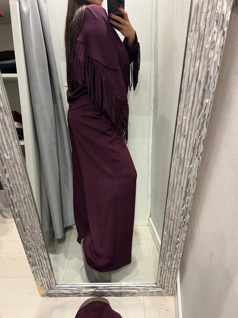 LUMINA•Pantalone palazzo in felpa con coulisse Arizona•Bordeaux