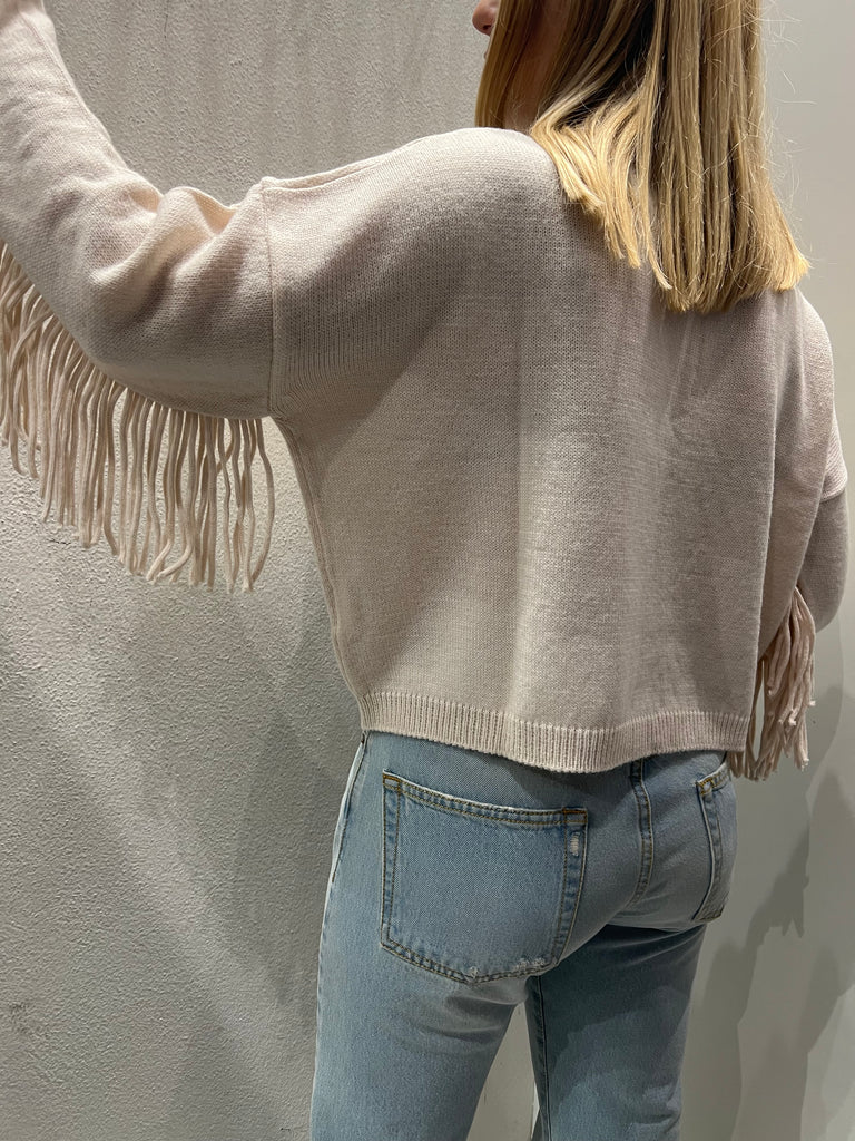 ViCOLO•Maglione dolcevita scatoletta frange