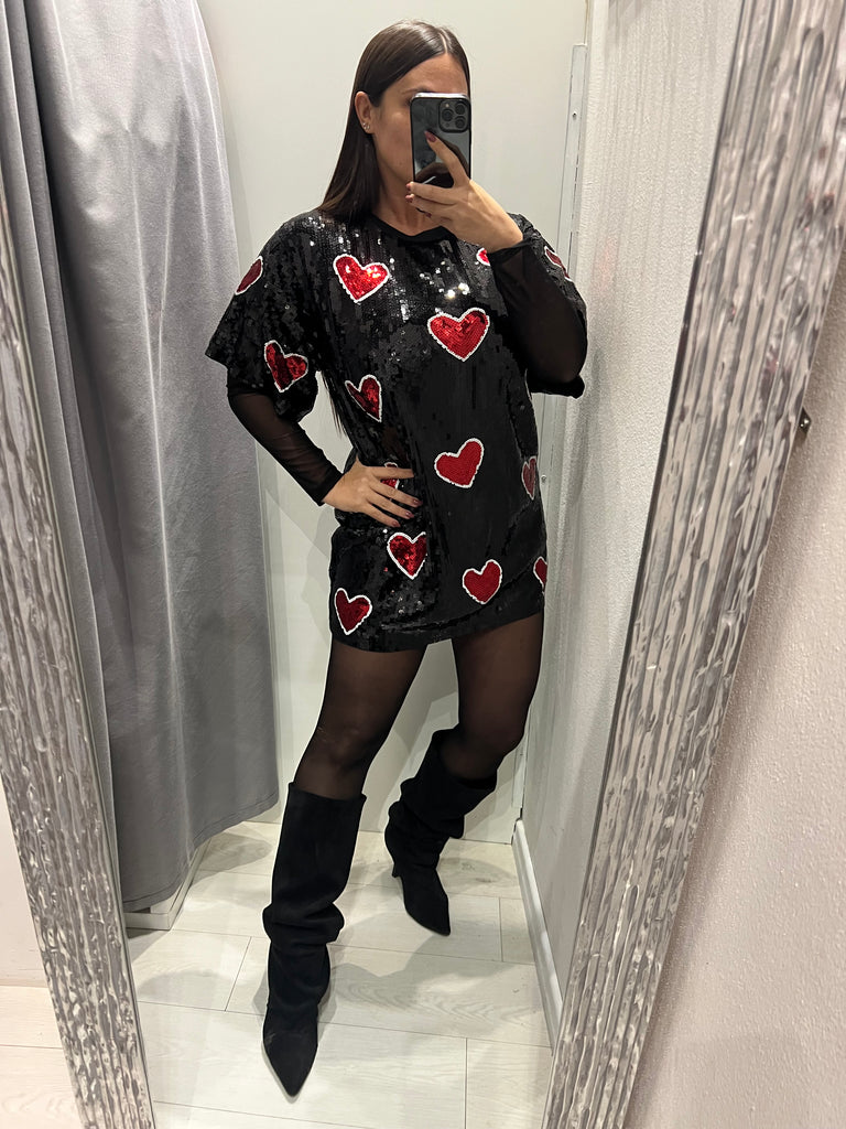 KONTATTO•Abitino paillettes cuori